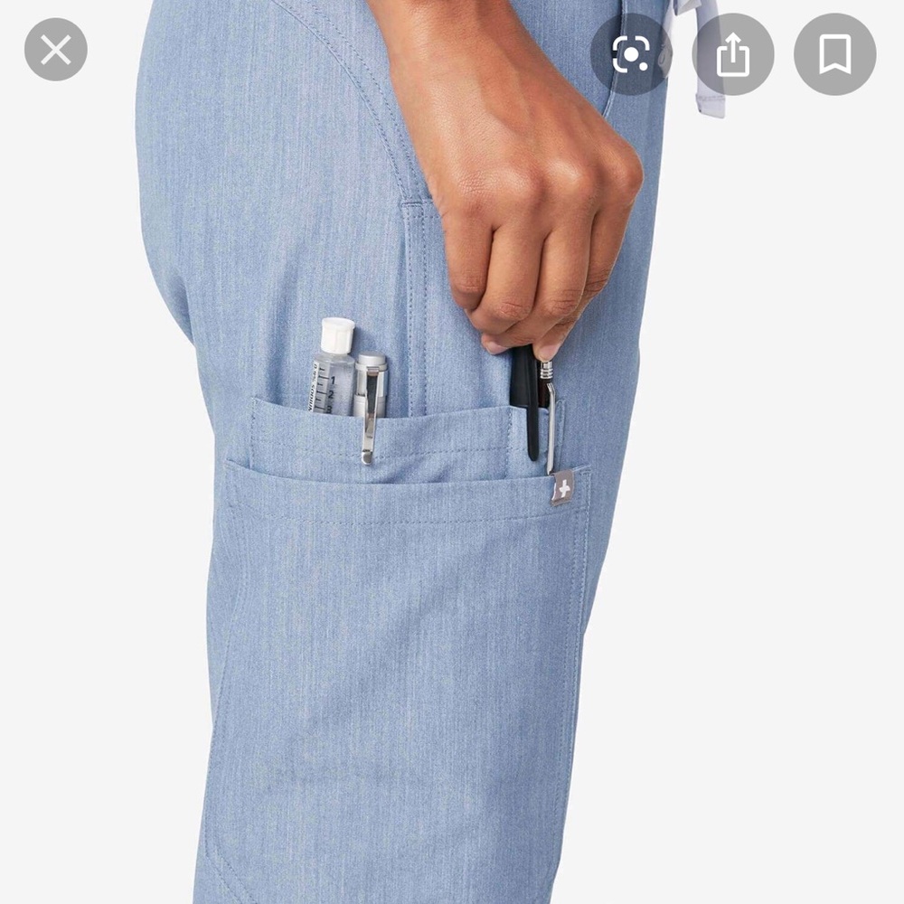 Figs Heather Indigo Kade Scrub pants S